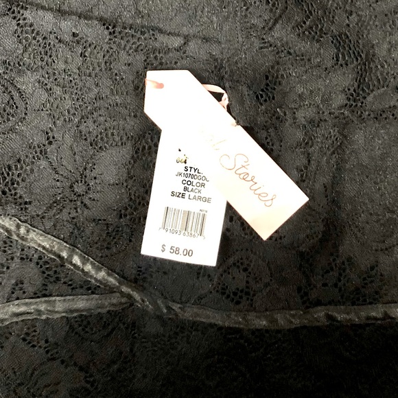 SOCIAL STORIES black bodycon allover lace long sleeve dress mid length sizeL NWT - Picture 8 of 9